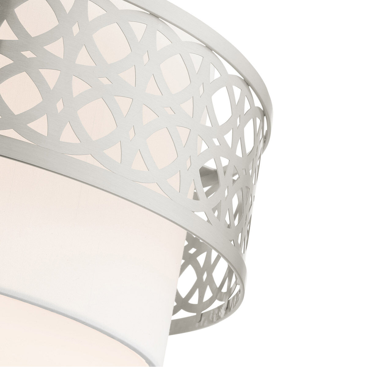 Calinda 3 Light 16 inch Brushed Nickel Semi Flush Ceiling Light