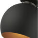 Piedmont 1 Light 10 inch Black with Brushed Nickel Accents Semi-Flush Mount Ceiling Light