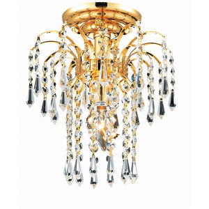 Falls 1 Light 9 inch Gold Flush Mount Ceiling Light in Royal Cut