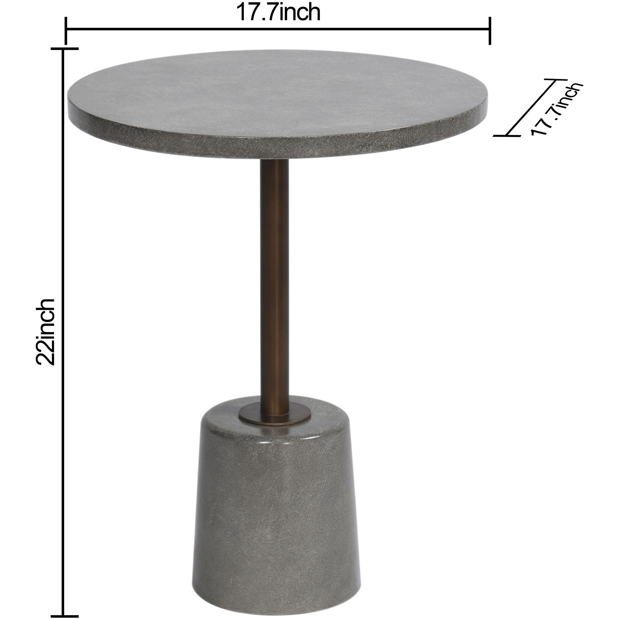 Cameron 56 inch Gray and Aged Bronze Side Table
