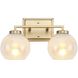 Elliott 2 Light 15.25 inch Brushed Champagne Bronze Vanity Light Wall Light in Alabaster