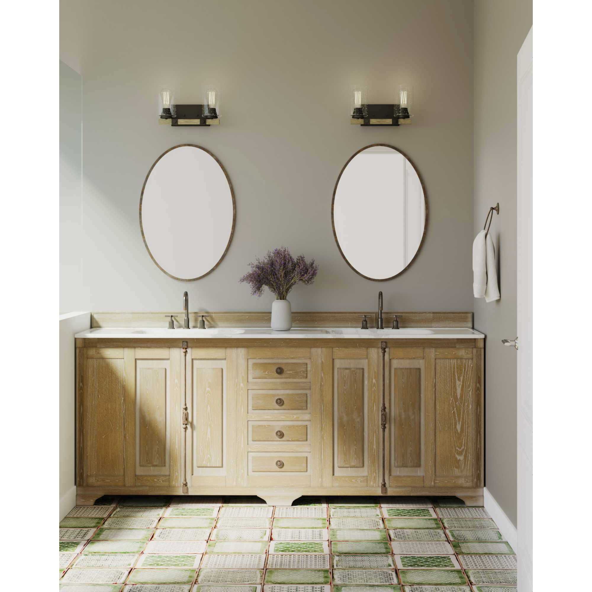 Barnes Mill 2 Light 13 inch Antique Bronze Bath Vanity Wall Light