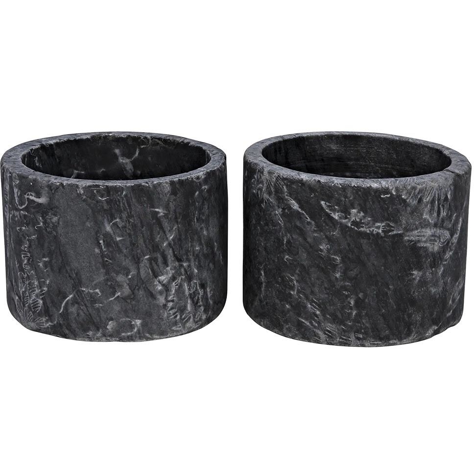 Syma 6 X 4 inch Decorative Candle Holder in Black, Set of 2