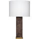 Preston 30 inch 150.00 watt Dark Grey Burl and Antique Brass Table Lamp Portable Light