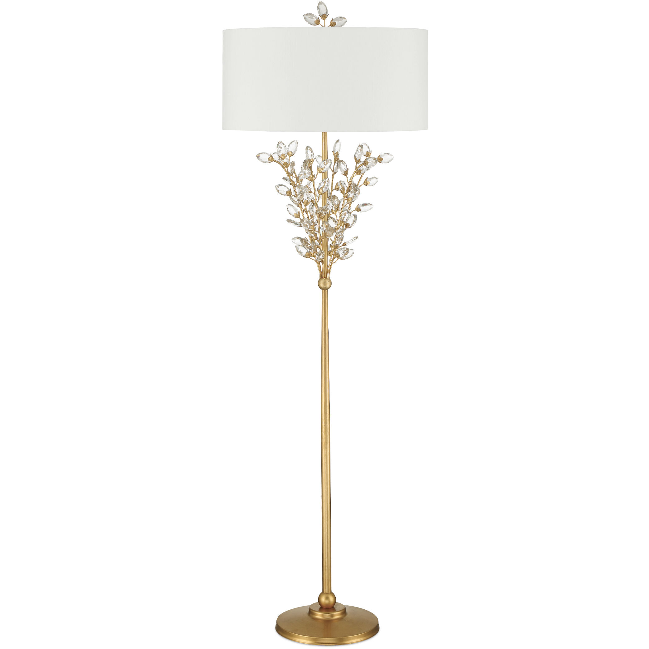 Forget-Me-Not 66 inch 100.00 watt Clear/Chinois Gold Leaf Floor Lamp Portable Light