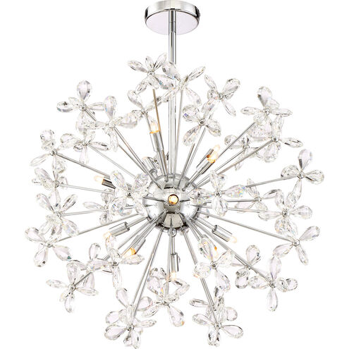 Adelle 12 Light 24 inch Chrome with Crystal Chandelier Ceiling Light