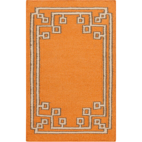 Alameda 36 X 24 inch Bright Orange, Light Gray, Khaki Rug