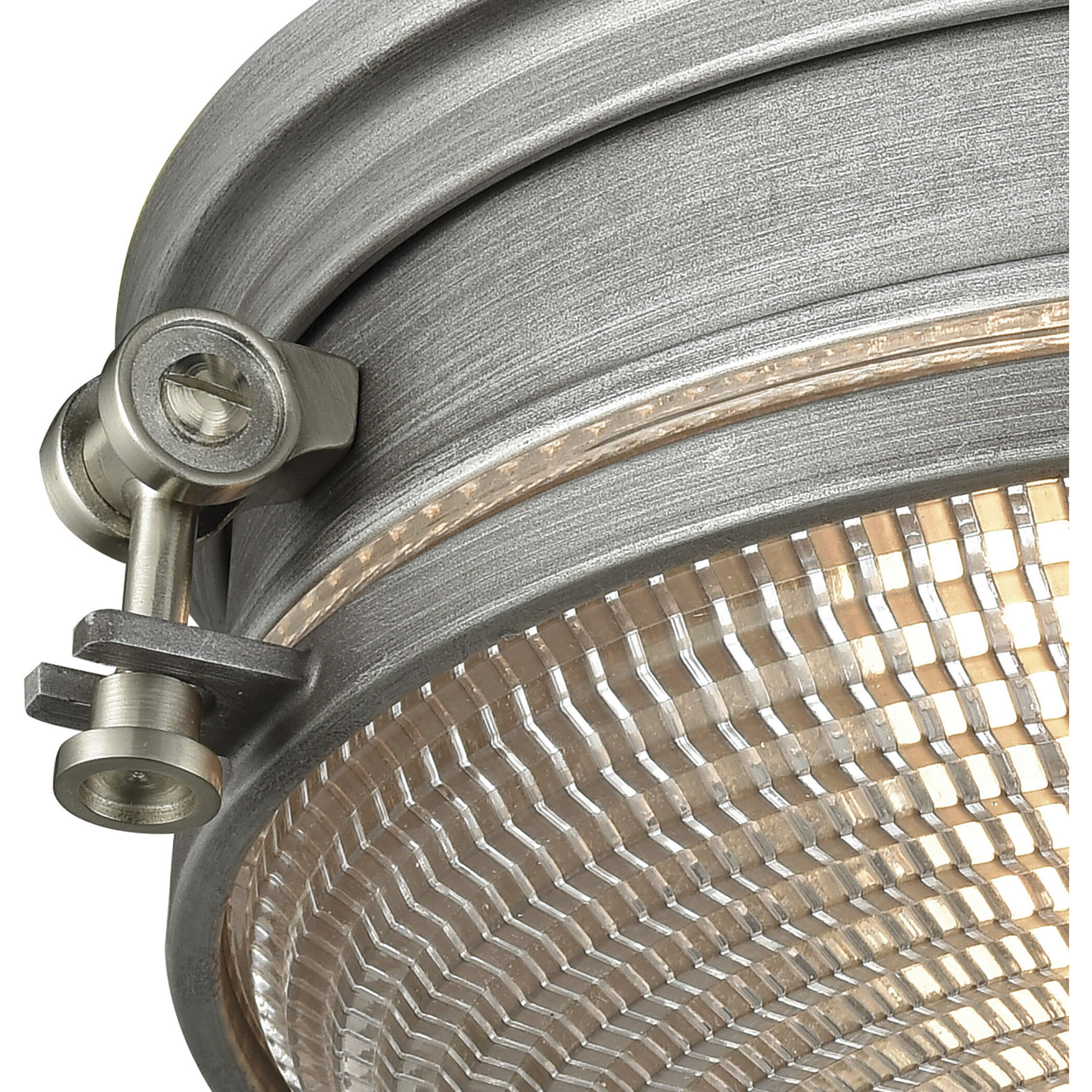 Sylvester 2 Light 14 inch Weathered Zinc with Satin Nickel Flush Mount Ceiling Light