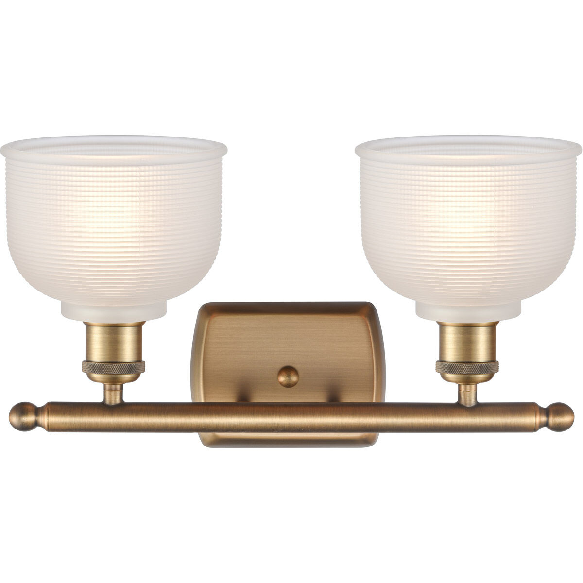 Ballston Dayton LED 16 inch Brushed Brass Bath Vanity Light Wall Light in White Glass, Ballston