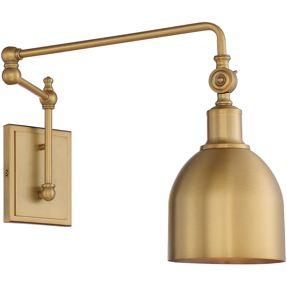 Farmhouse 6 inch 60.00 watt Natural Brass Adjustable Wall Sconce Wall Light