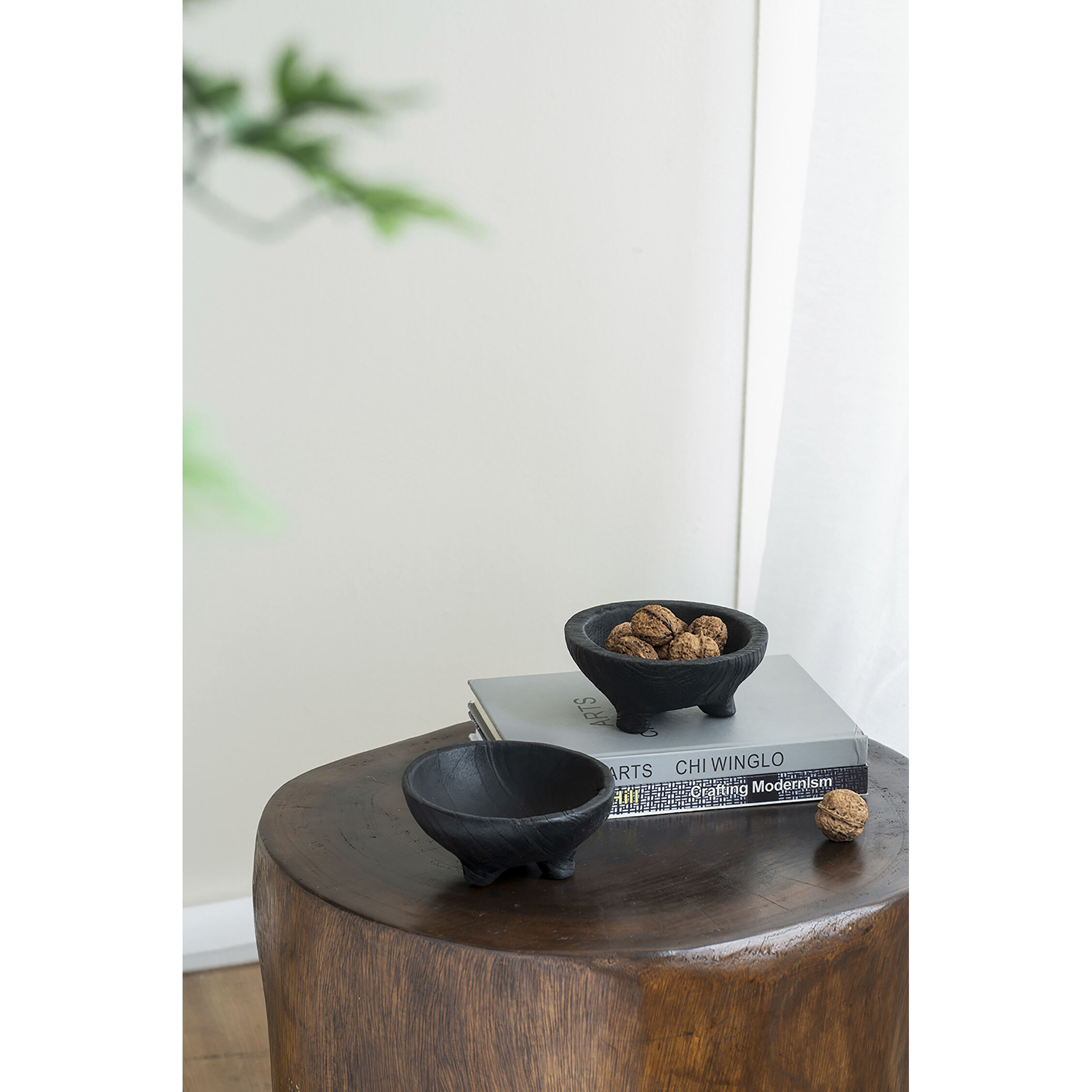 Teak 6 X 3 inch Bowls, With Legs, Set of 2