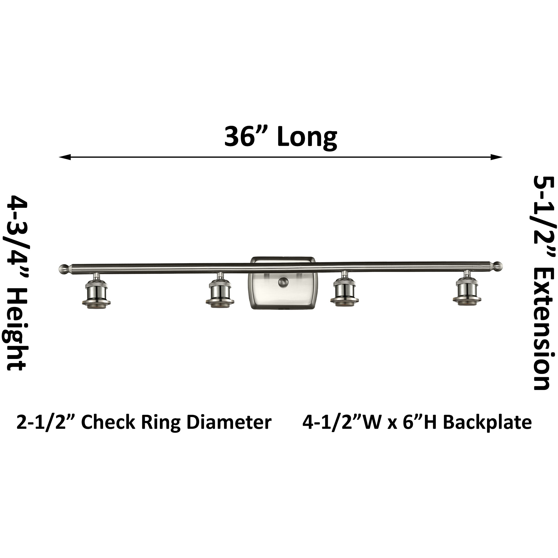 Ballston Candor LED 36 inch White and Polished Chrome Bath Vanity Light Wall Light in Clear Waterglass, Ballston
