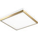 Tux LED 14 inch White and Aged Gold Brass Flush Mount Ceiling Light
