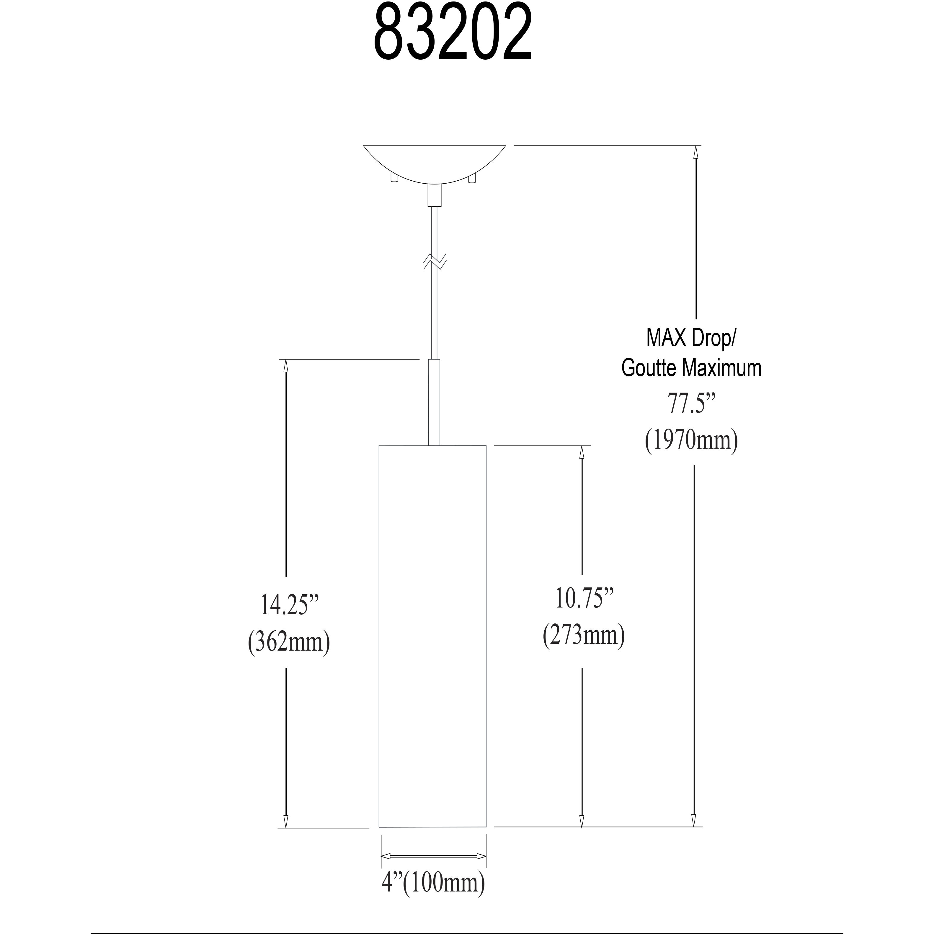 Paza LED 4 inch Satin Chrome with White Pendant Ceiling Light