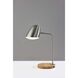 Jude 19.5 inch 40 watt Brushed Steel and Natural Desk Lamp Portable Light, Simplee Adesso