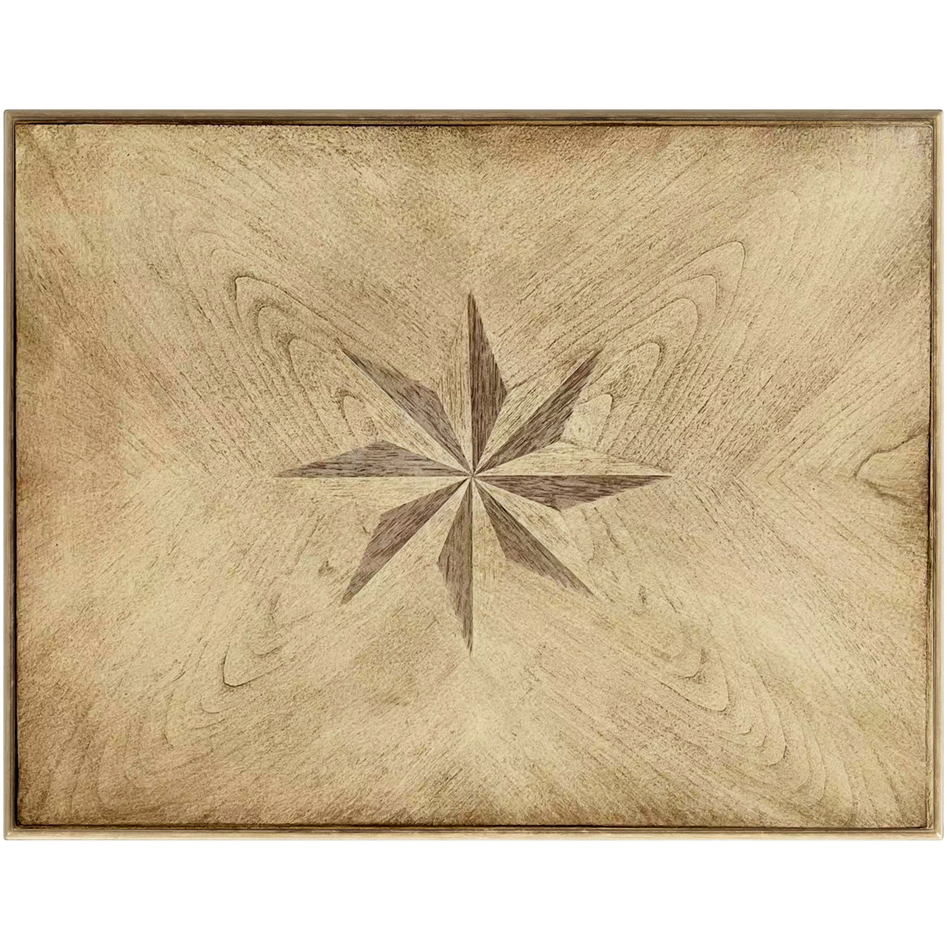 Tyler Solid Wood Inlay Side Table in Beige