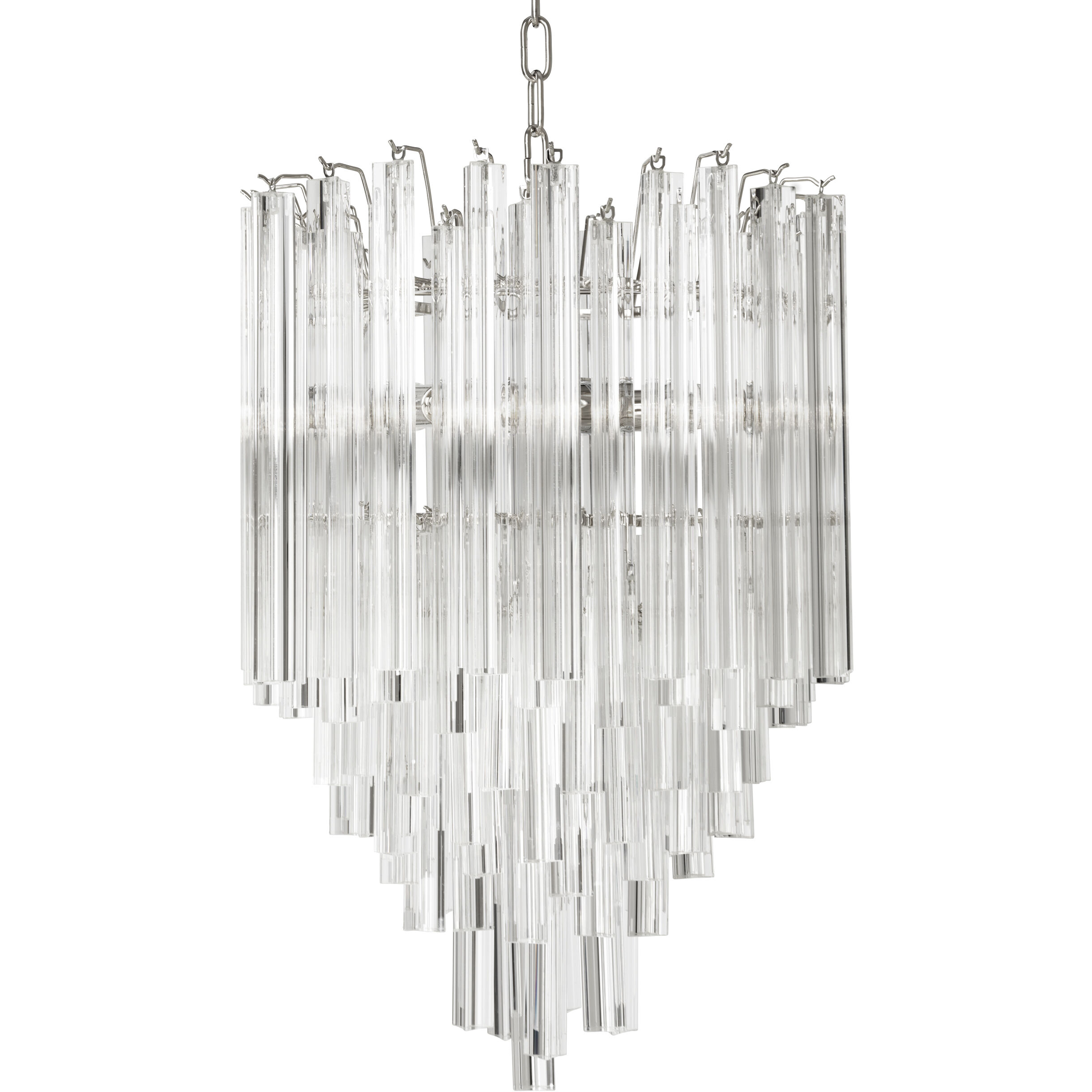 Salerno 4 Light 16.54 inch Nickel Chandelier Ceiling Light in Clear Glass