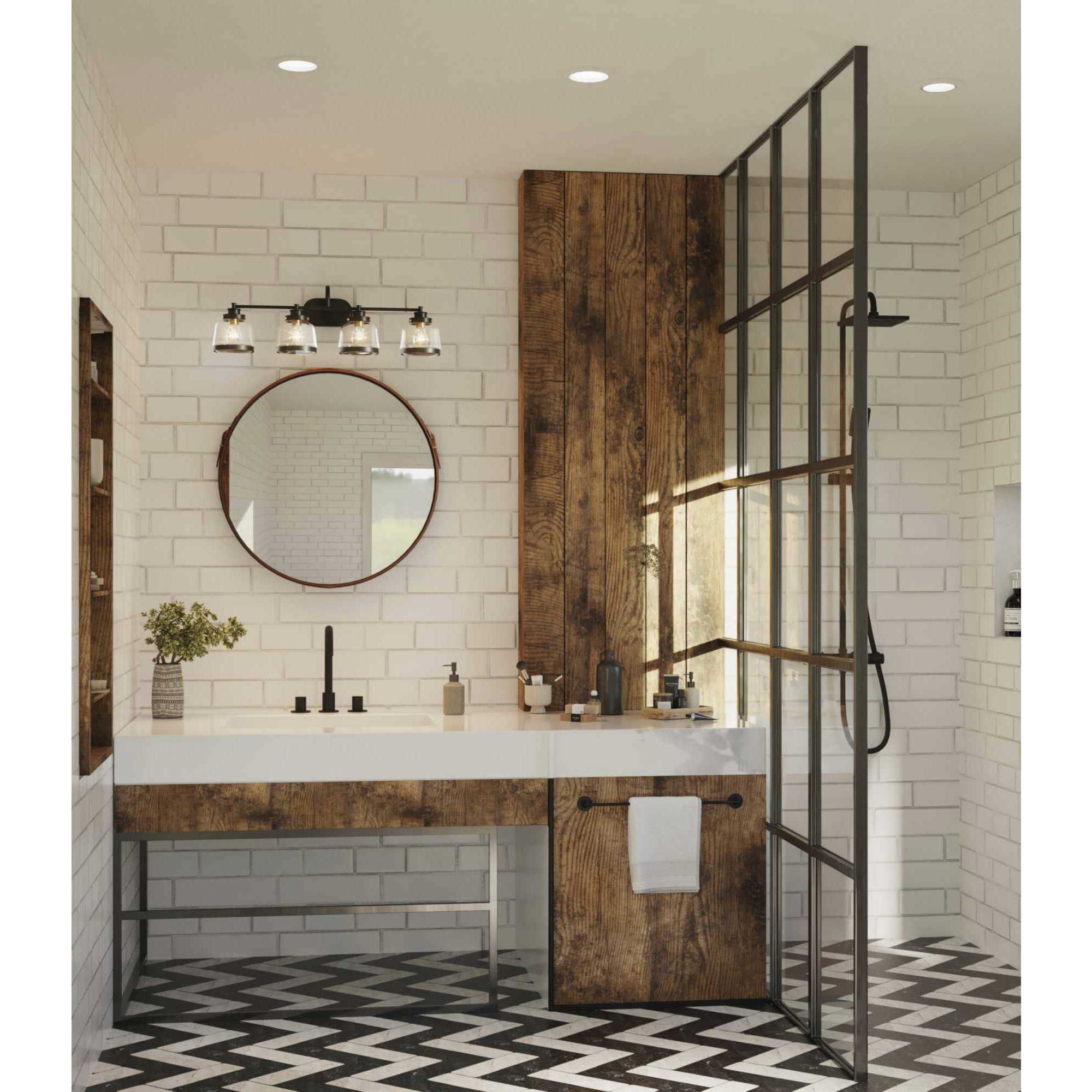 Judson 4 Light 36 inch Antique Bronze Bath Vanity Wall Light