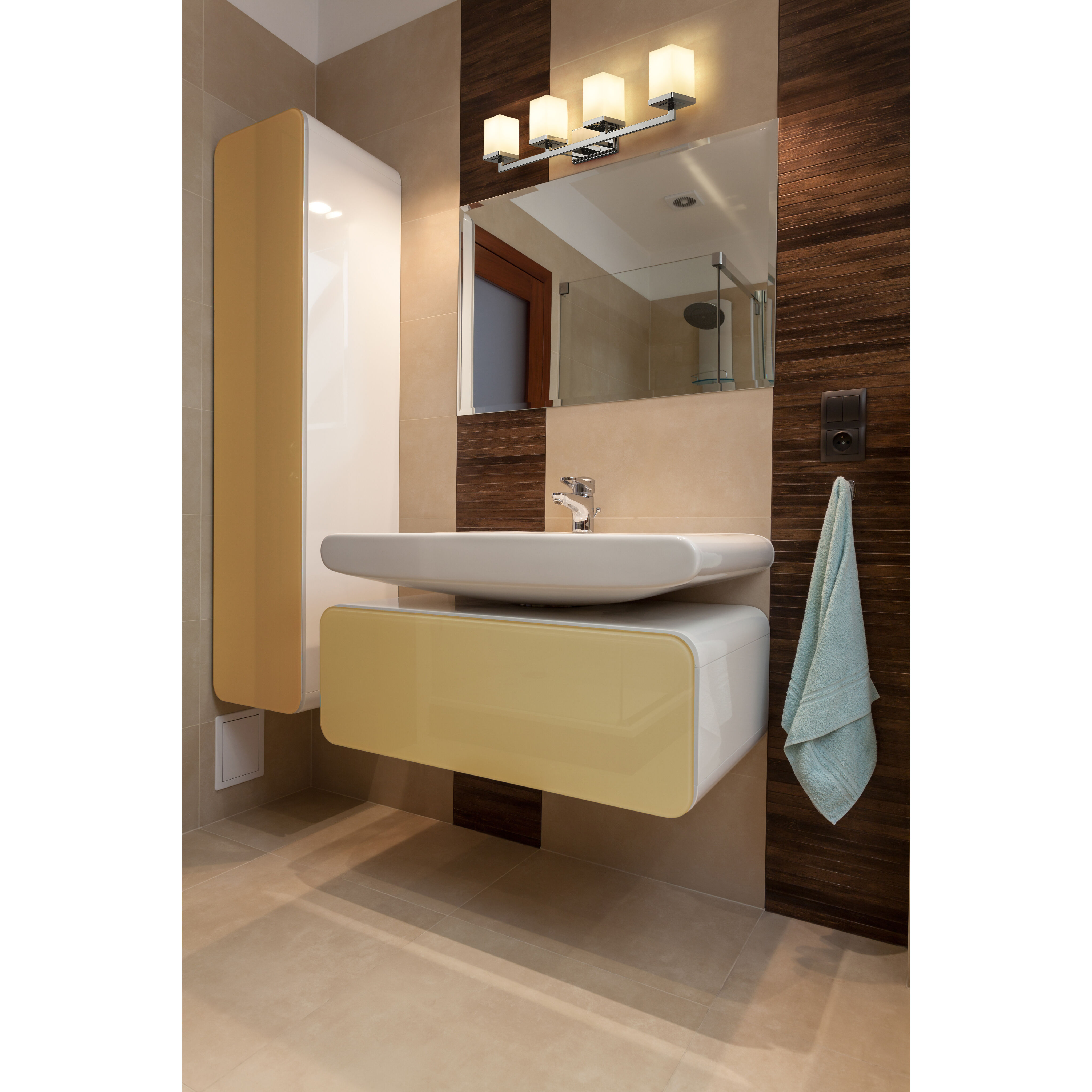 Tidal 4 Light 33.25 inch Chrome Vanity Wall Light