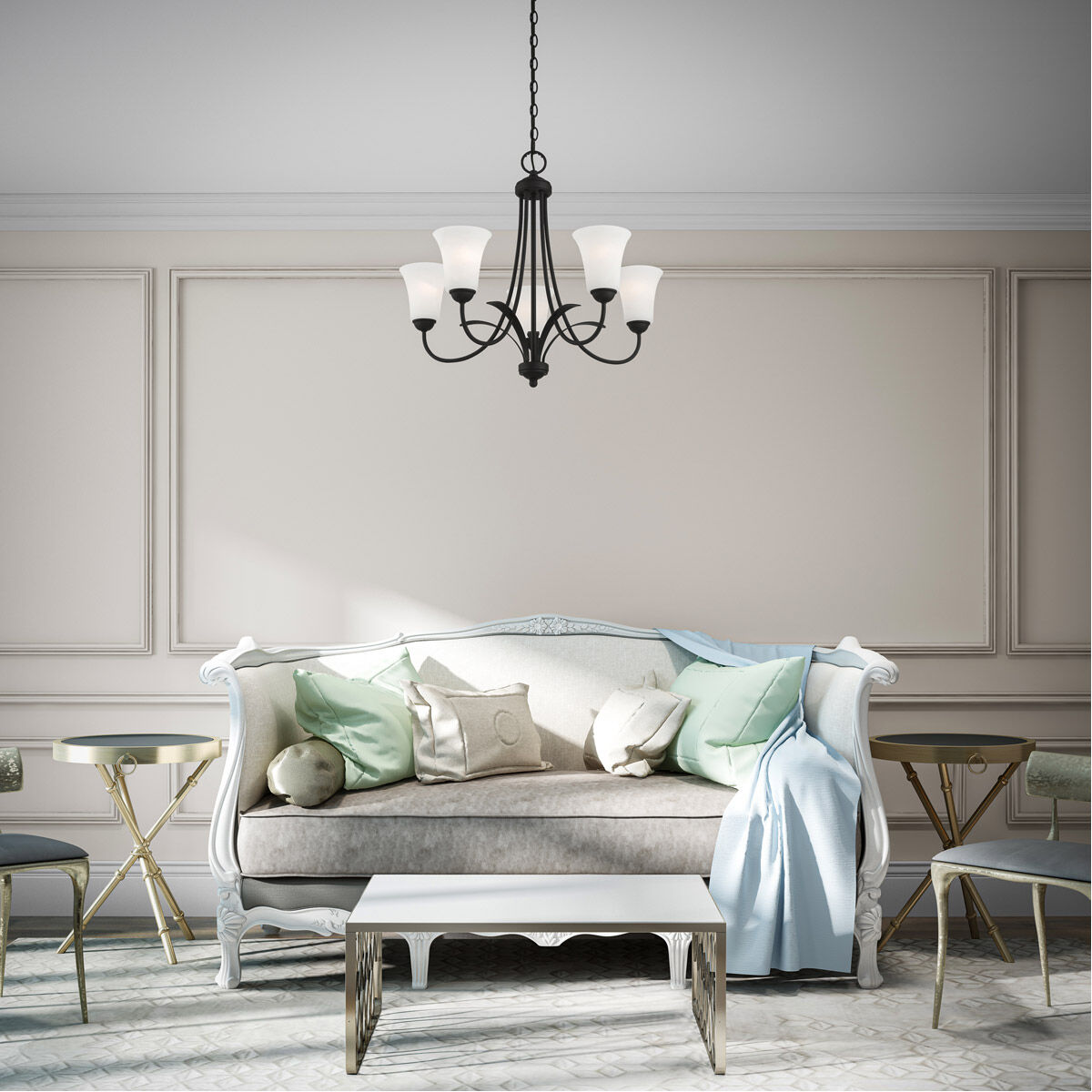 Ridgedale 5 Light 26 inch Black Chandelier Ceiling Light