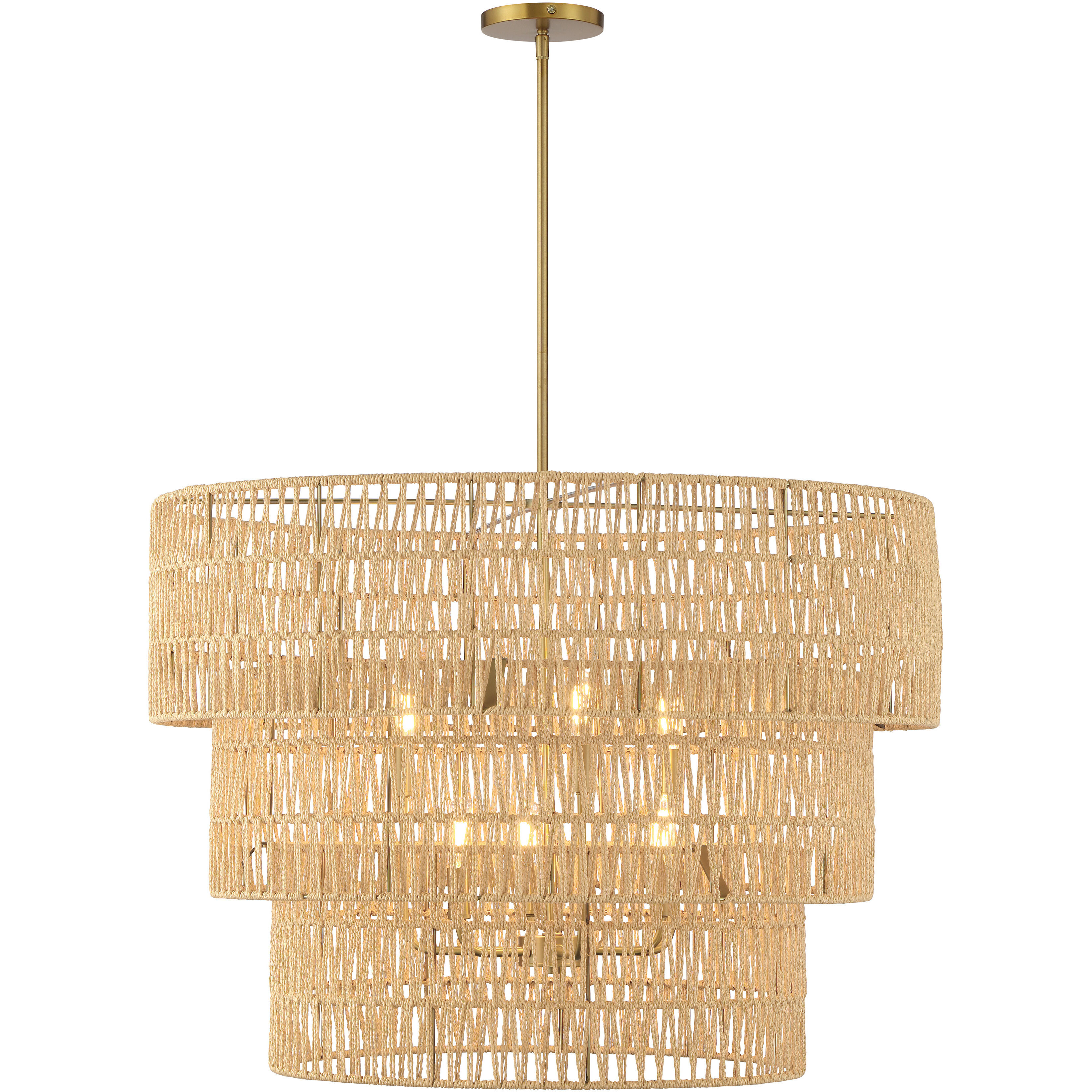 Bungalow Heaven 6 Light 32 inch Soft Brass Pendant Ceiling Light
