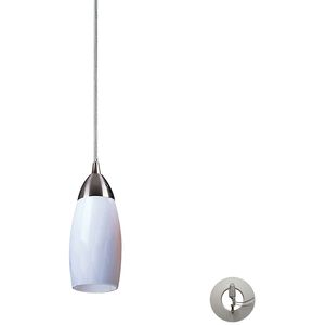 Milan 1 Light 3 inch Satin Nickel Multi Pendant Ceiling Light in Simply White Glass, Configurable