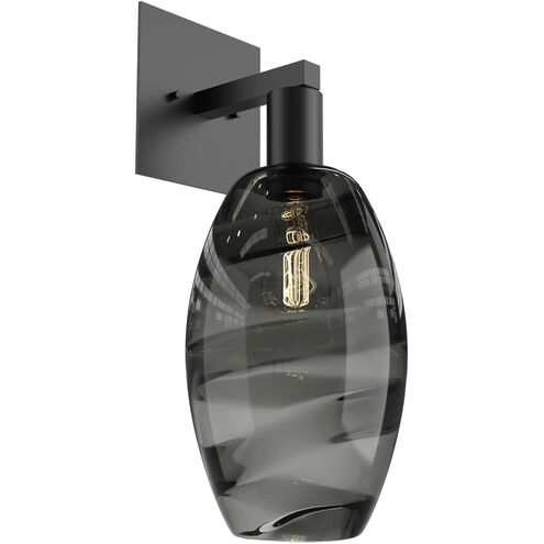 Ellisse 1 Light 6.5 inch Matte Black Indoor Sconce Wall Light in Ellisse Smoke