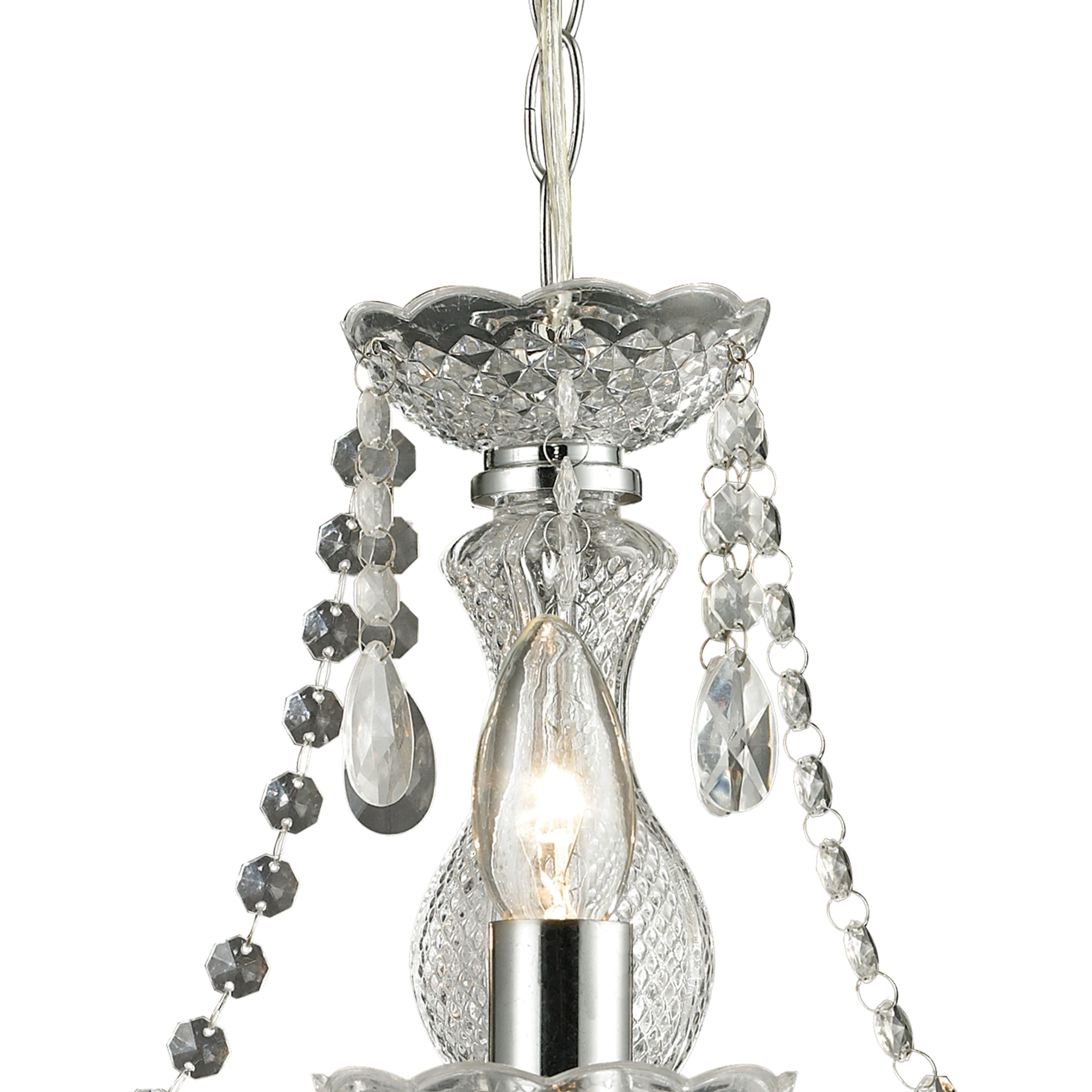 Theatre 3 Light 16 inch Chrome with Clear Chandelier Ceiling Light