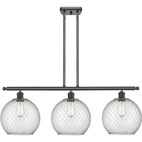 Ballston Large Farmhouse Chicken Wire 3 Light 36 inch Oil Rubbed Bronze Island Light Ceiling Light, Ballston