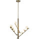 Juniper LED 19 inch Brushed Gold Chandelier Ceiling Light