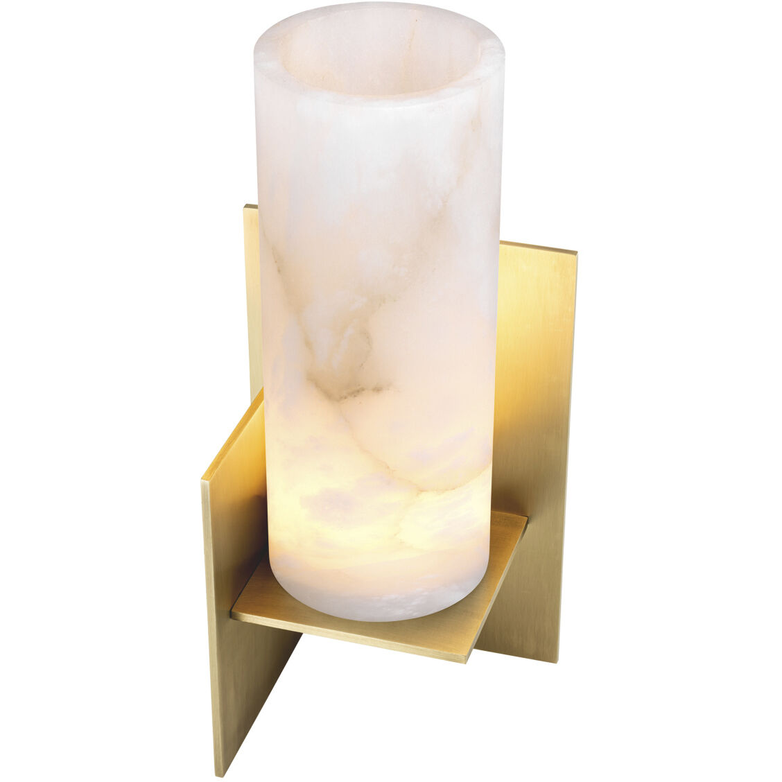 Frisco 15.75 inch 40 watt Antique Brass with Alabaster Table Lamp Portable Light