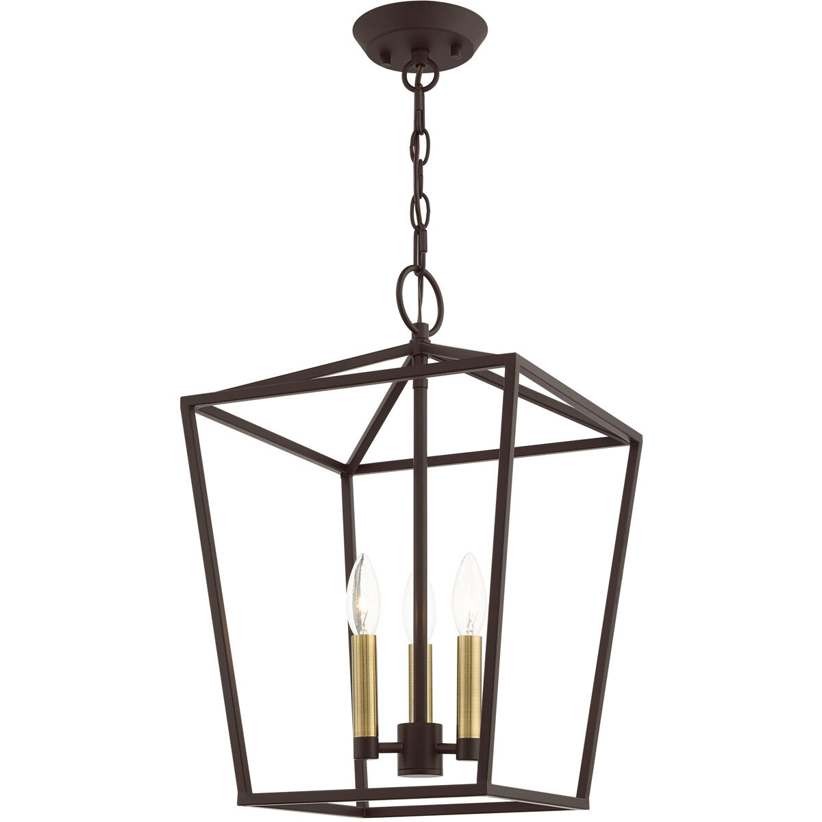 Devone 3 Light 13 inch Bronze Convertible Semi Flush/Lantern Ceiling Light