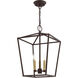 Devone 3 Light 13 inch Bronze Convertible Semi Flush/Lantern Ceiling Light