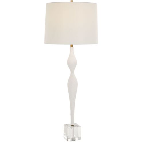 Helena 36 inch 150.00 watt Chalk White and Antique Brass with Crystal Table Lamp Portable Light