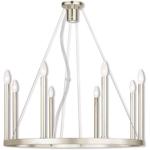 Alpine 9 Light 28 inch Polished Nickel Chandelier Ceiling Light