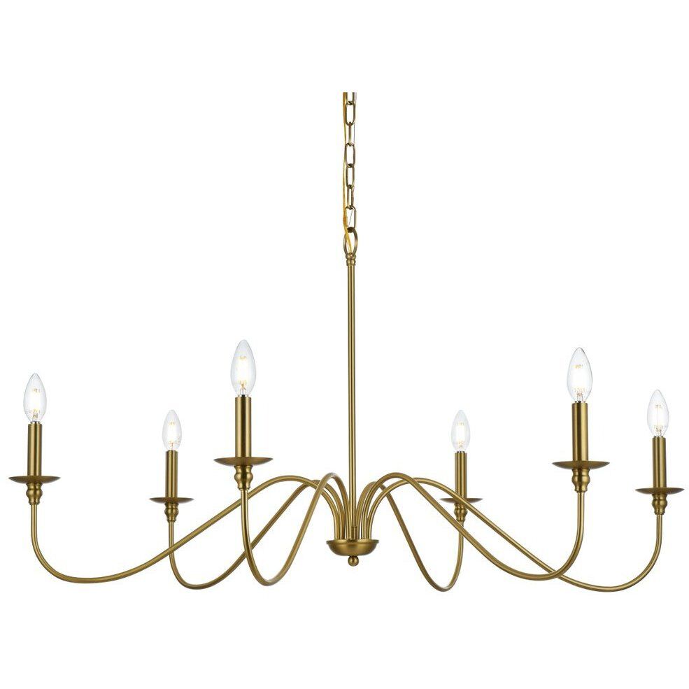 Rohan 6 Light 42 inch Satin Gold Chandelier Ceiling Light