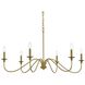 Rohan 6 Light 42 inch Satin Gold Chandelier Ceiling Light