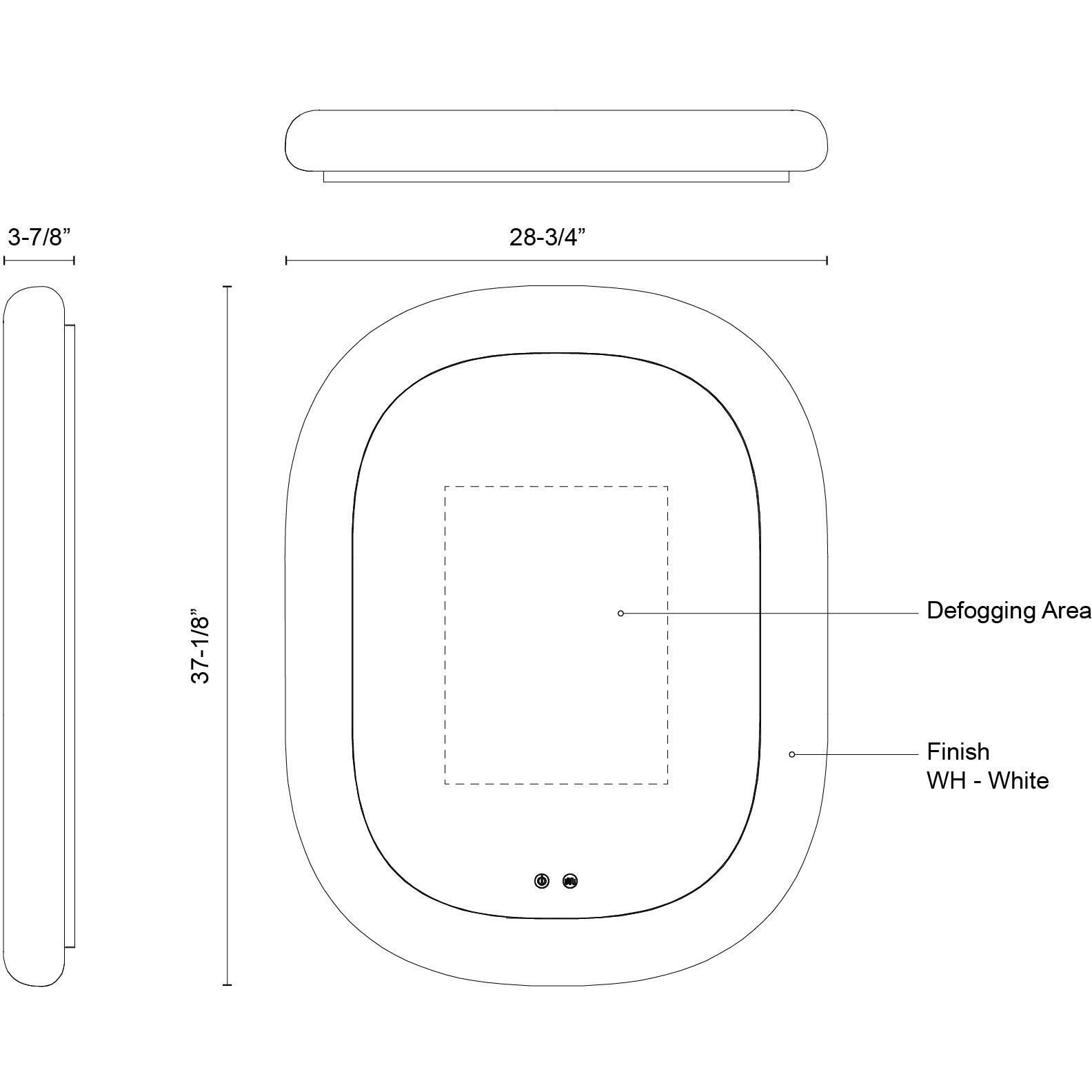 Float 37.13 X 28.75 inch White Wall Mirror