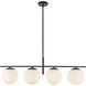 Alora Mood Zuri 4 Light 37 inch Matte Black/Opal Glass Linear Pendant Ceiling Light