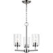 Oslo 3 Light 15 inch Brushed Nickel Chandelier Ceiling Light