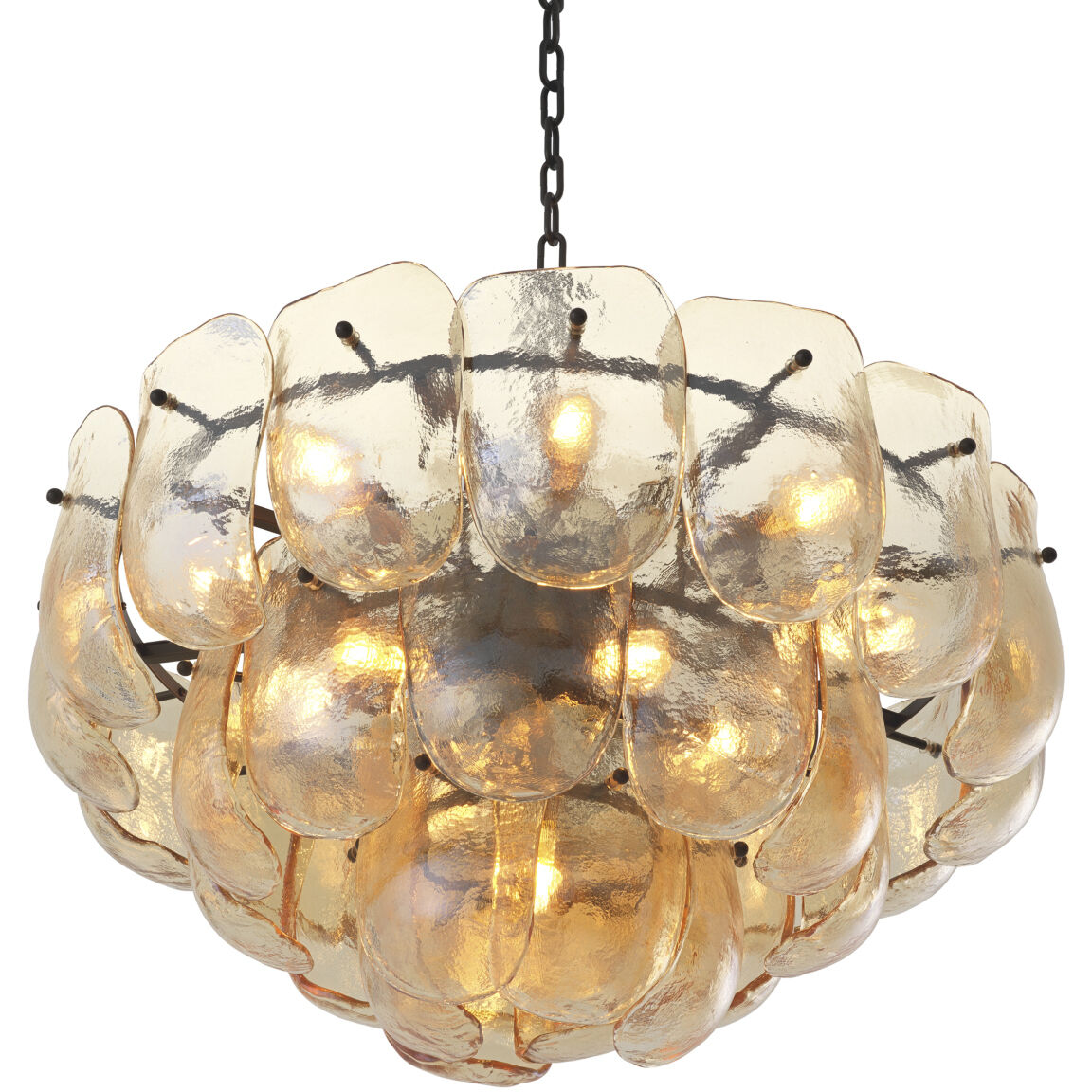 Gustave 13 Light 29.53 inch Champagne Colored Glass Chandelier Ceiling Light