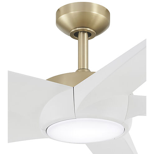 Skymaster 64 inch Soft Brass with Flat White Blades Ceiling Fan