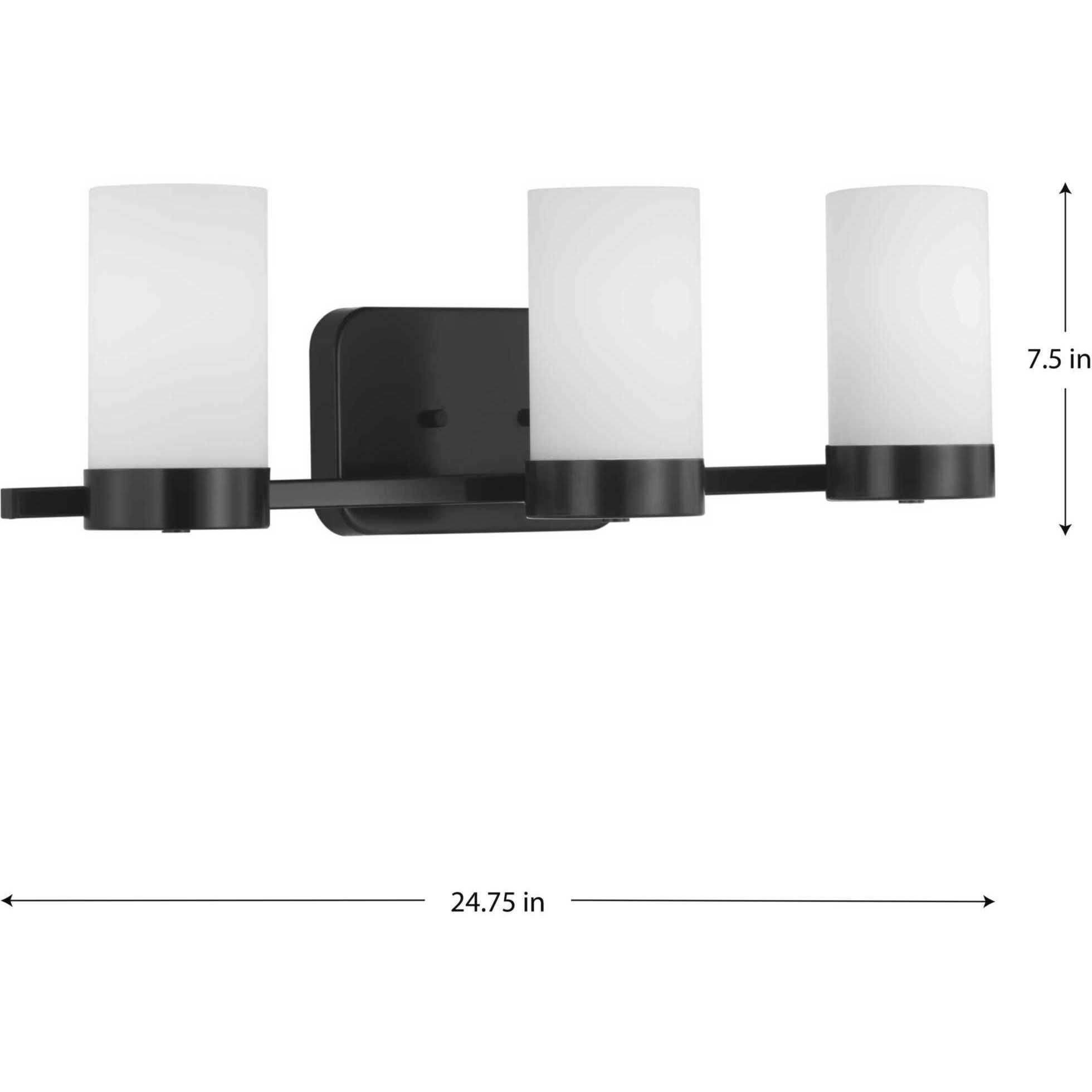 Elevate 3 Light 25 inch Matte Black Bath Vanity Wall Light, Design Series