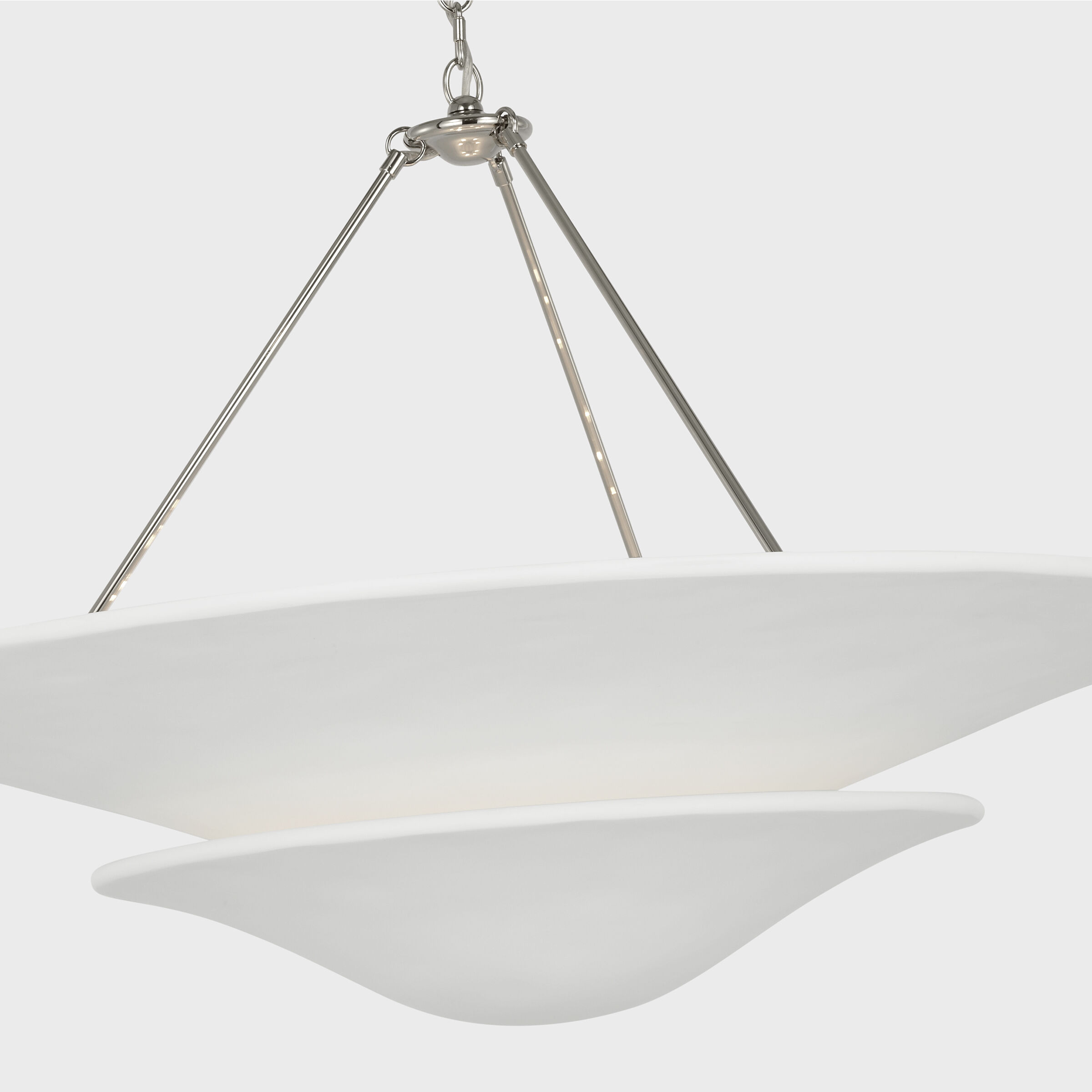 AERIN Mollino LED 40 inch Polished Nickel Chandelier Ceiling Light