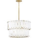Simone LED 24 inch Burnished Gold Chandelier Ceiling Light in Alabaster, Drum