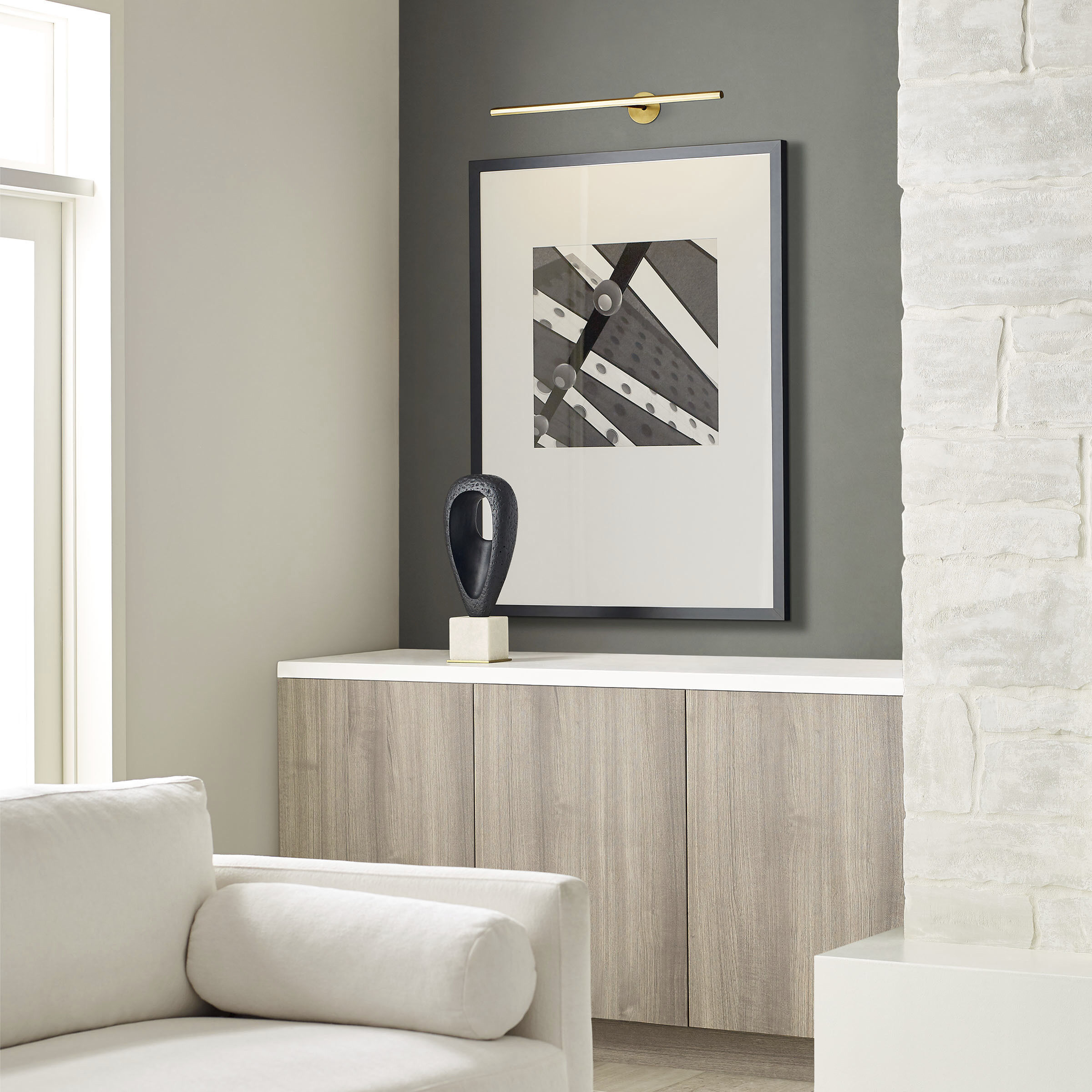 Sean Lavin Modern 17.4 watt Natural Brass Picture Light Wall Light, Integrated LED