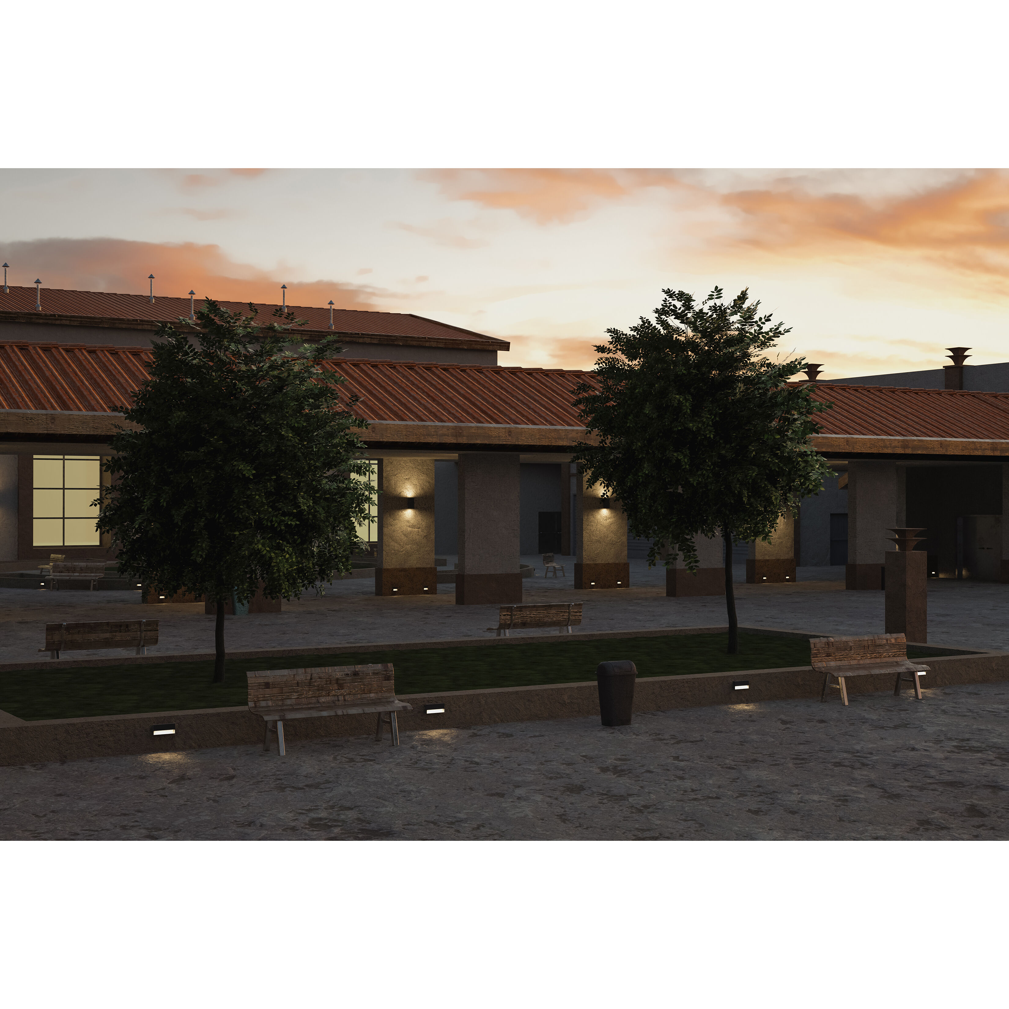 Piazza 277 9 watt Anthracite with Rust Outdoor Step Light