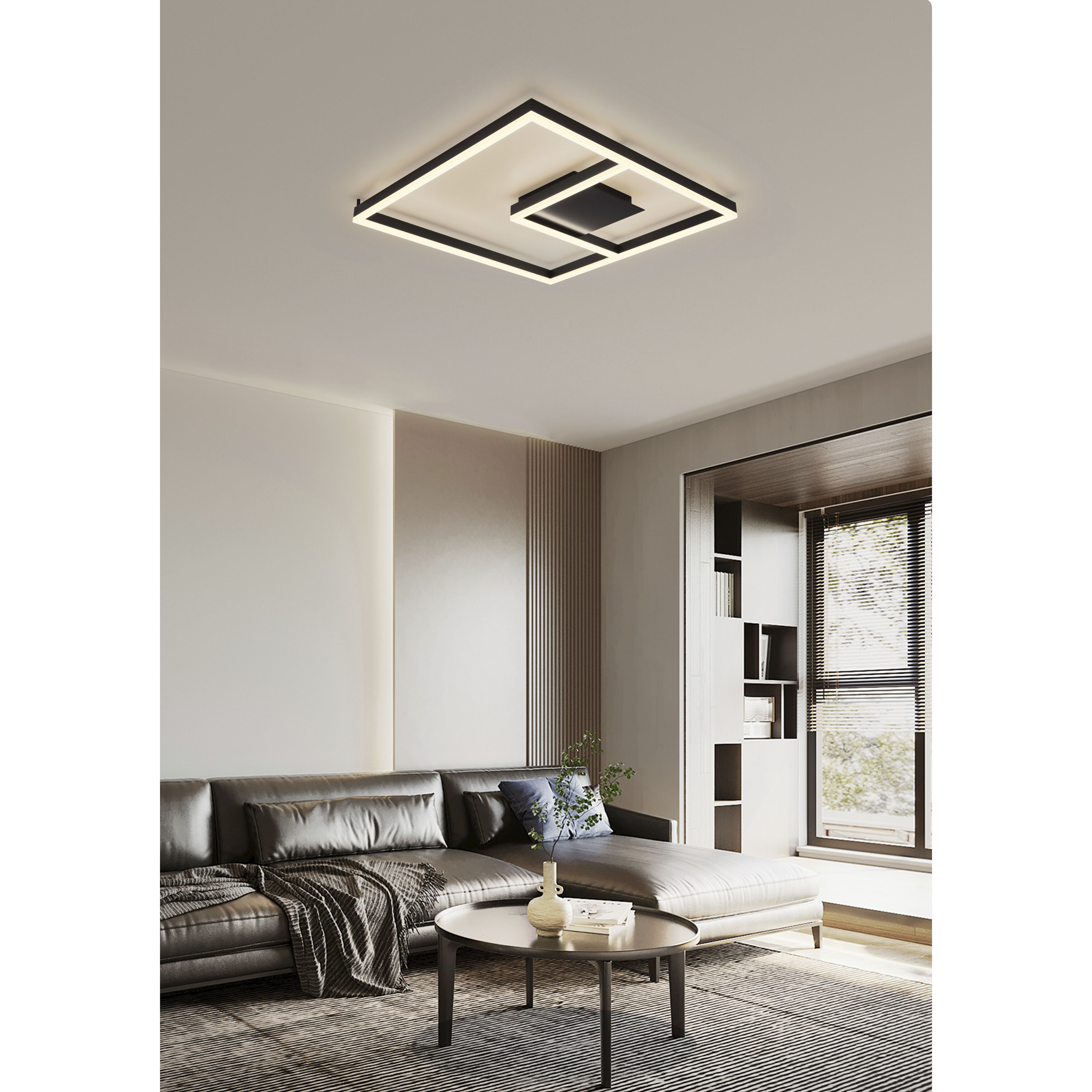 Symmetry LED 23.6 inch Satin Dark Gray Semi-Flush Mount Ceiling Light