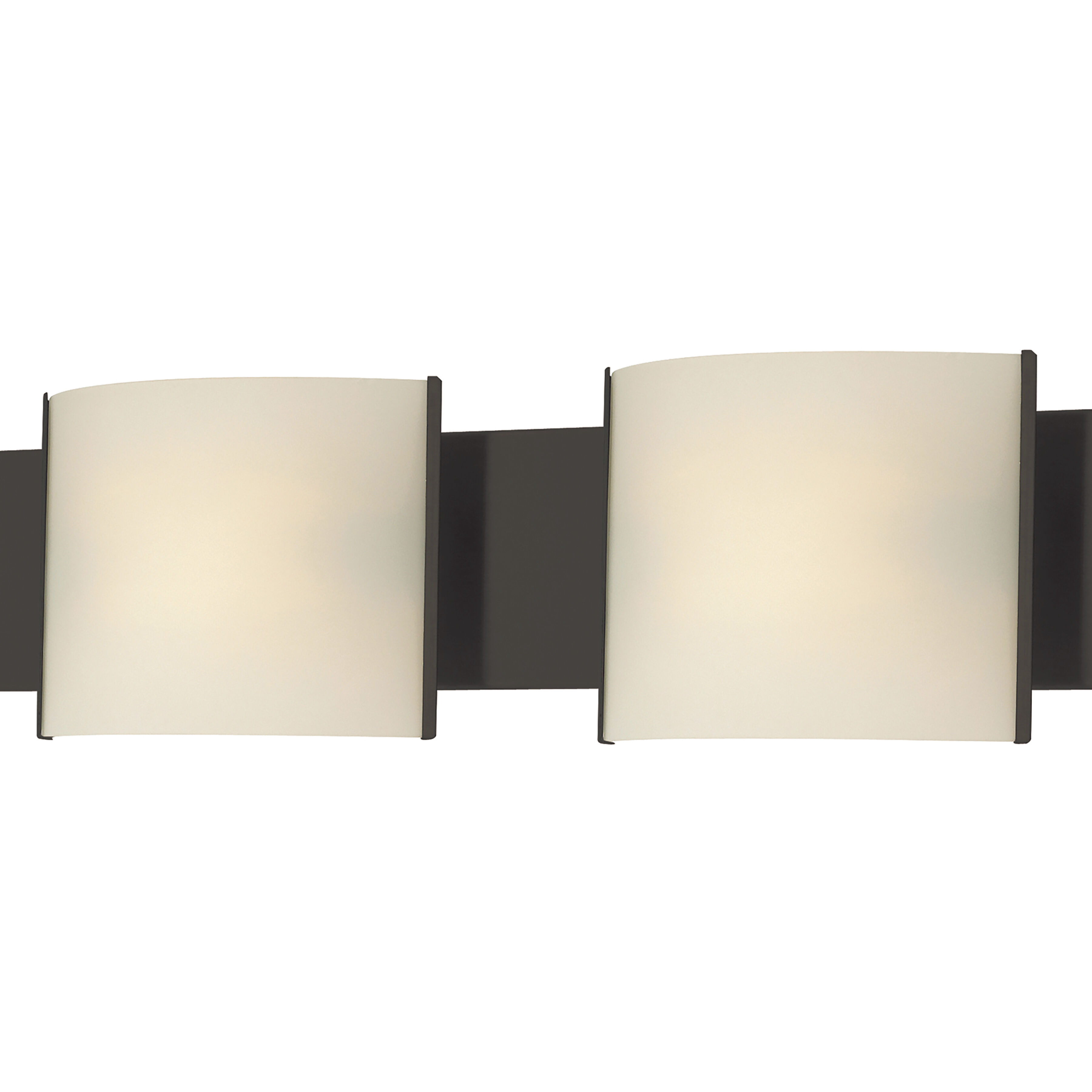 Pannelli Vanity Light Wall Light in Opal White Glass, Oil Rubbed Bronze
