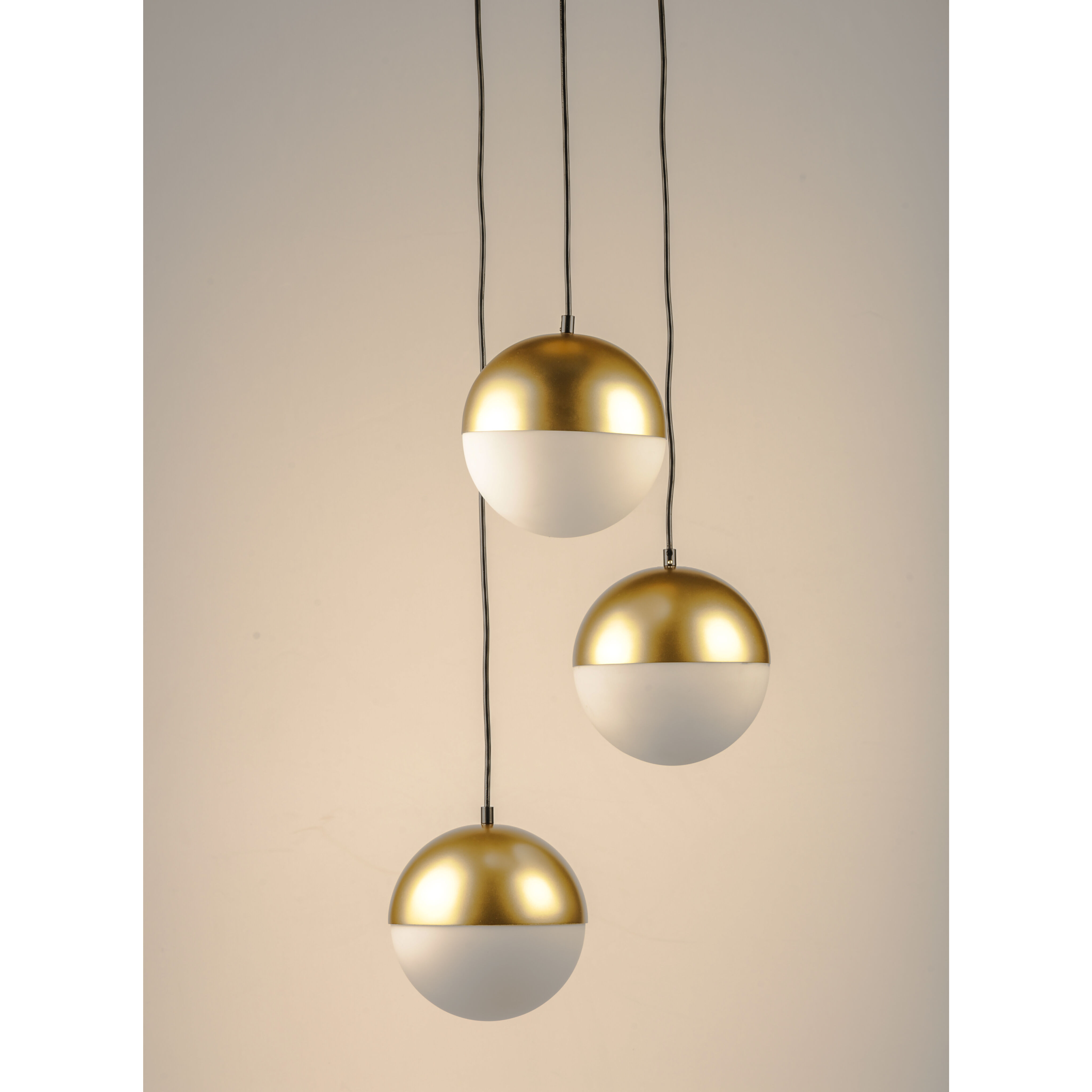 Half Moon LED 16.5 inch Metallic Gold Multi-Light Pendant Ceiling Light